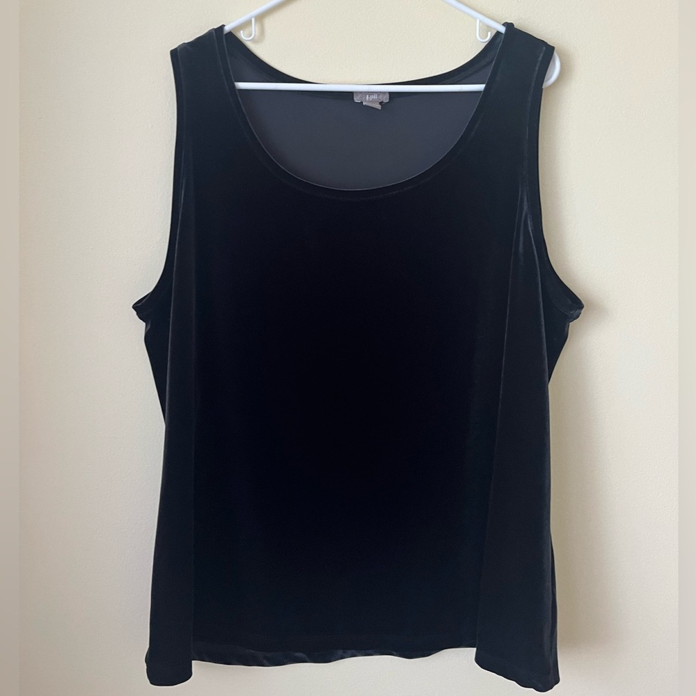 J Jill Velvet Tank Top 2X Black